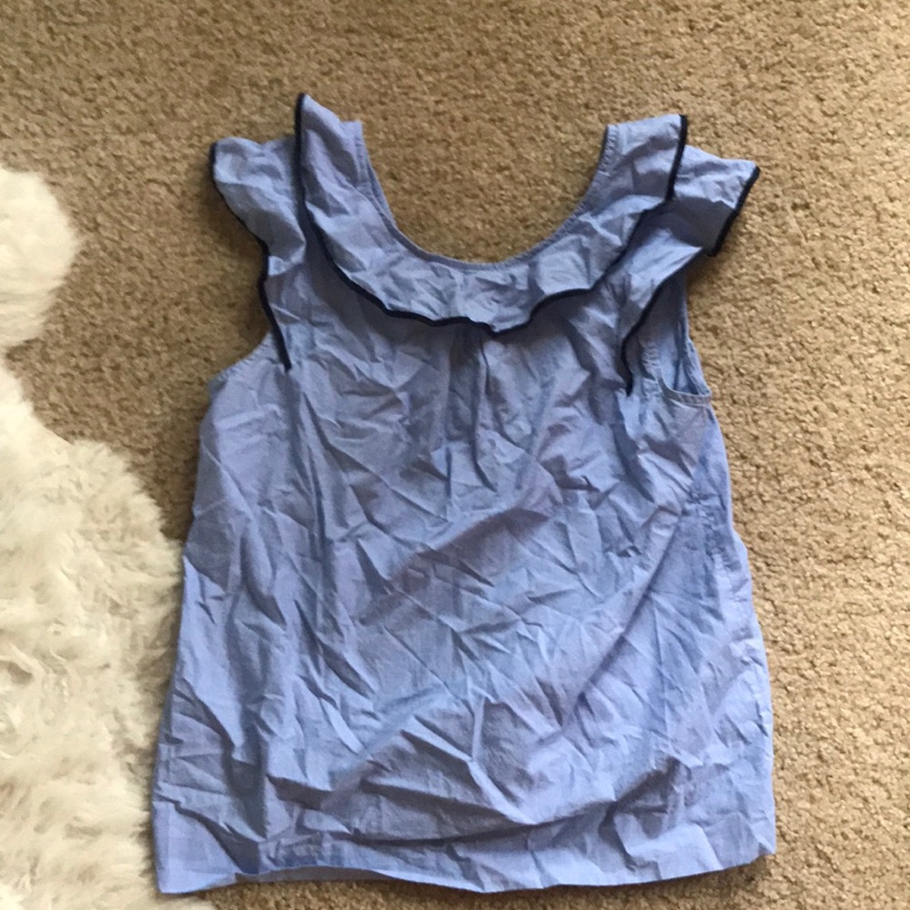 Jcrew cotton ruffle blouse